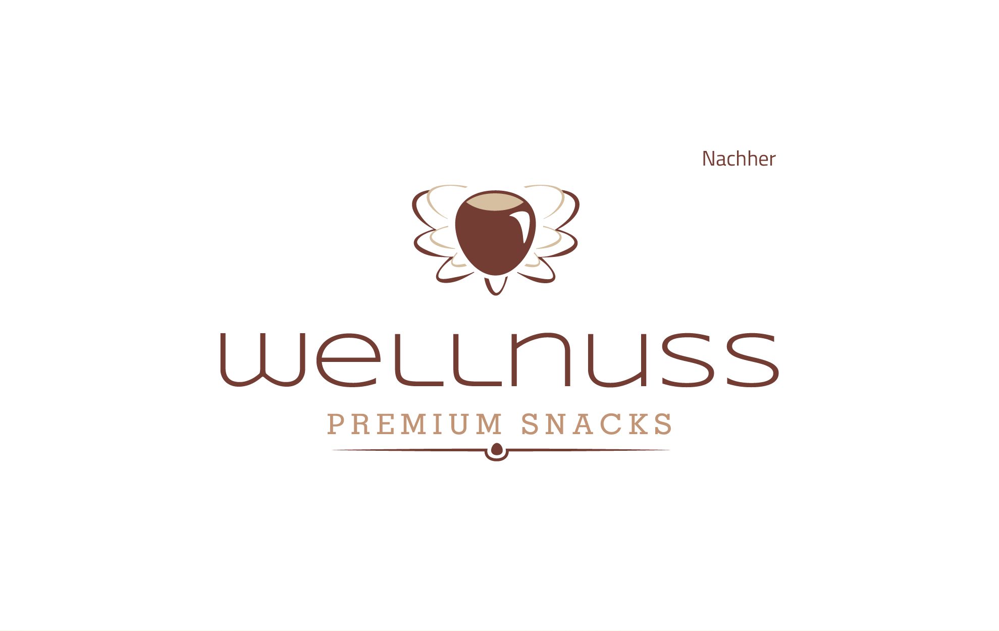 Logo Relaunch Nachher für Wellnuss Premium Snack