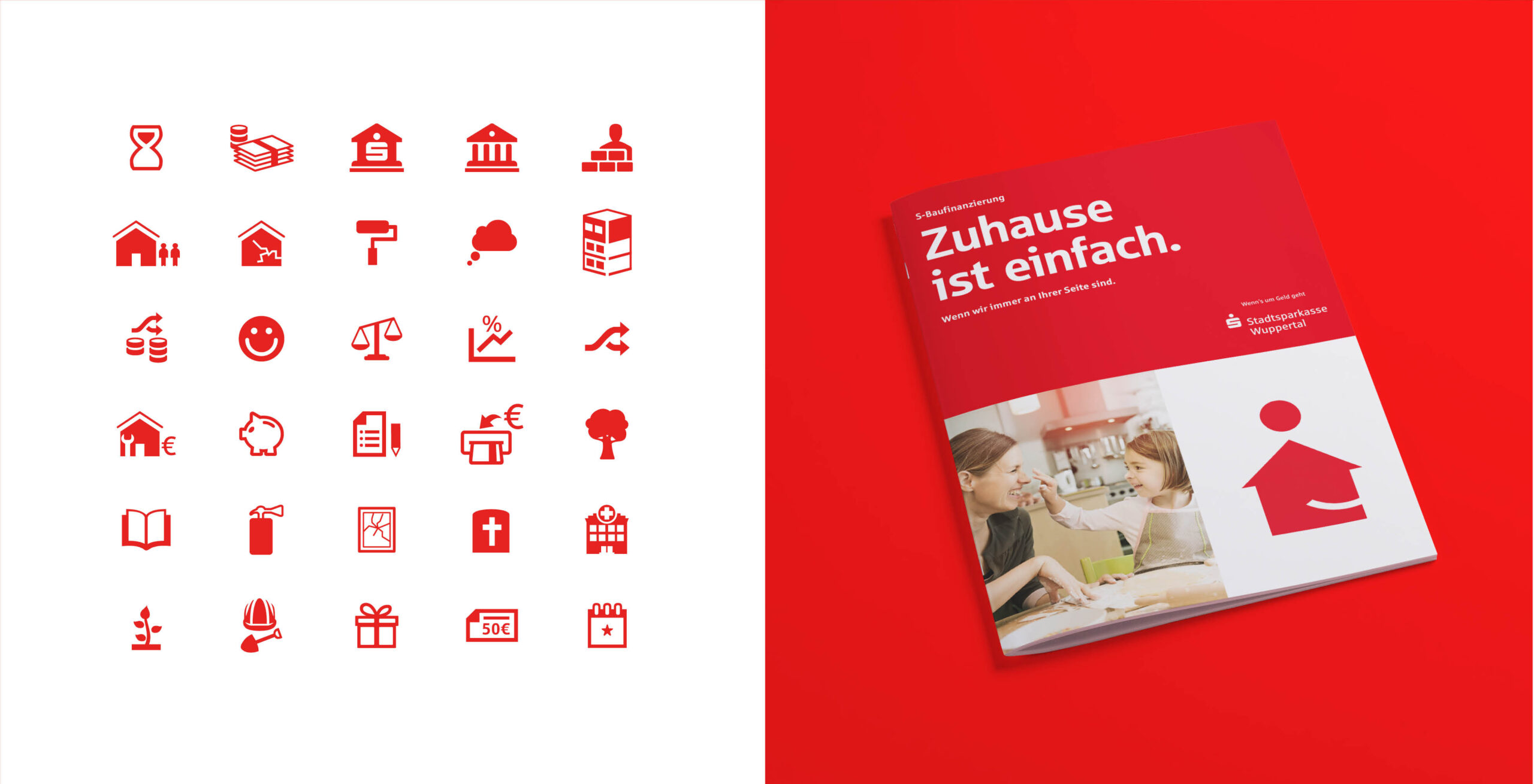 Iconserie für Sparkassen Beratertool für Baufinanzierung