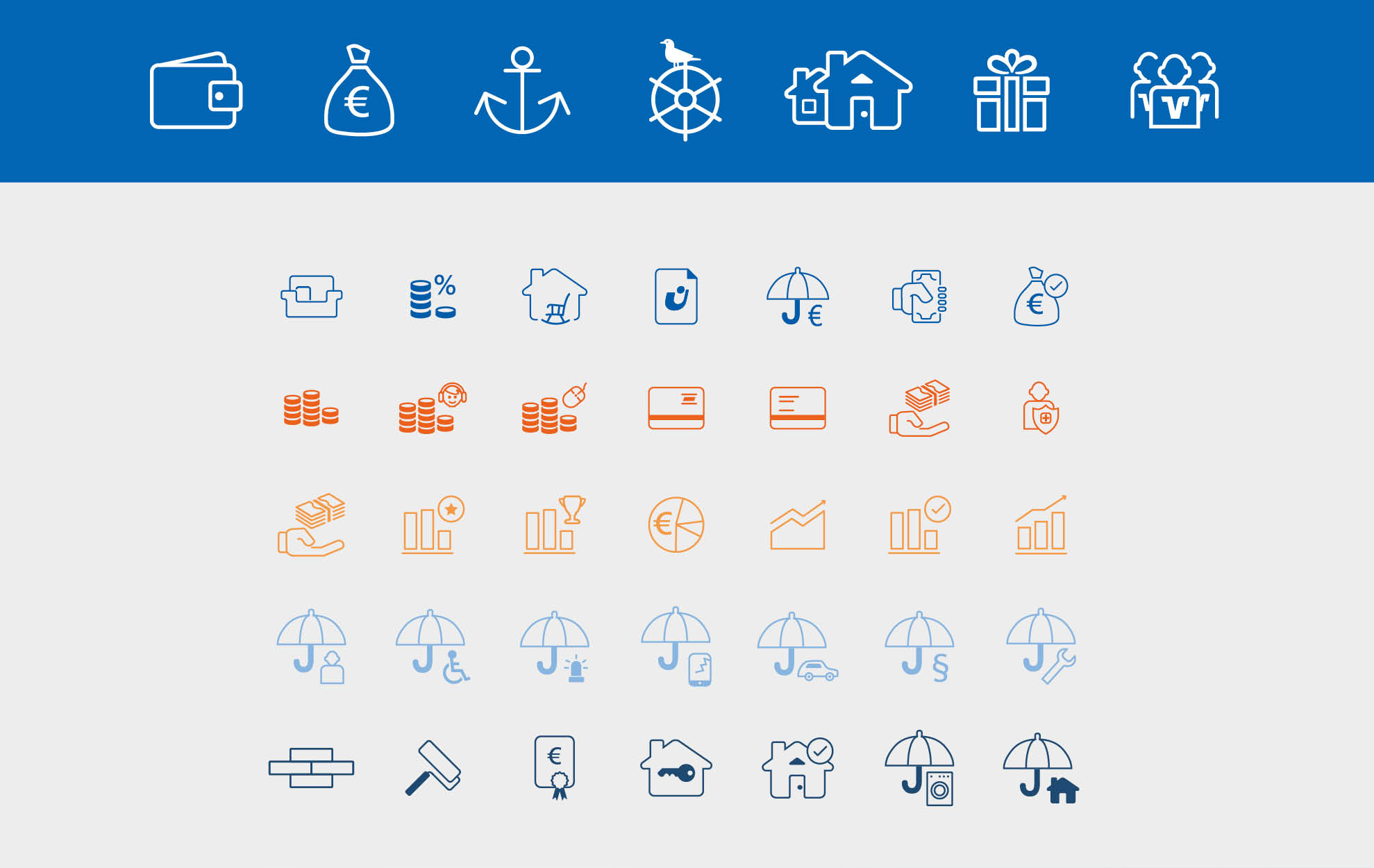 Iconserie für Volksbank Versorgungs-Check