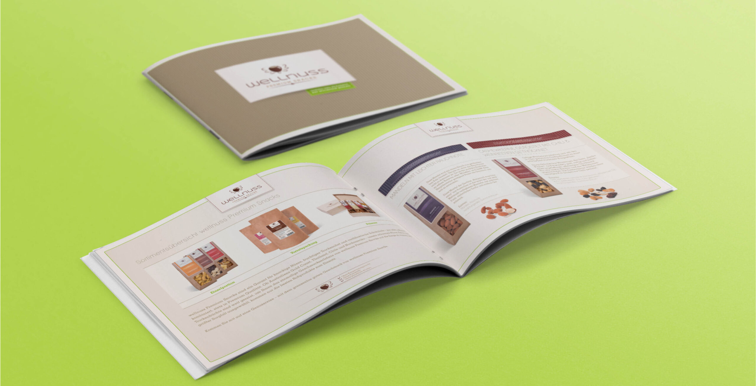 Broschüre für Wellnuss Premium Snack